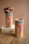 Handcrafted Clay Vase – Paint Brush Design