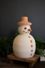Snowman Candle Luminary – Ivory and Terracotta Rustic Decor Set of 2 by Kalalou