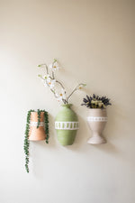 Handcrafted Clay Wall Vases – 11.5" Tall Hanging Decor Set by Kalalou