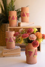 Bright & Playful Watermelon Vase Handcrafted Tall Ceramic Accent 8.5"Tall by Kalalou