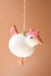 Rustic farmyard style clay chicken chime with light sound
