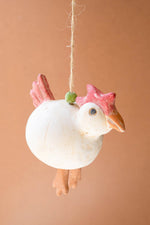 Rustic Clay Chicken Wind Chime Playful Porch Decor 12"Tall Set of 2 by Kalalou