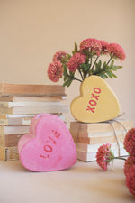 Pastel Heart Vases 6" – Cute Valentine’s Display Set of 2 by Kalalou