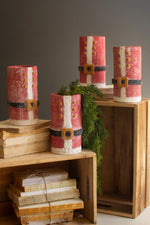 Handcrafted Santa Suit Clay Vase & Cooler Set of 4 Perfect for Christmas Gatherings 8.5" Tall by Kalaou