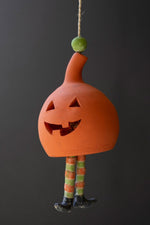 Clay Pumpkin Chime – Gentle Halloween Sound 15"T by Kalalou
