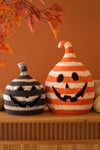 Painted clay jack-o-lanterns