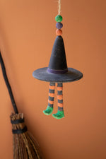 Handmade Clay Halloween Witch Hat Chime – 13.5"T by Kalalou