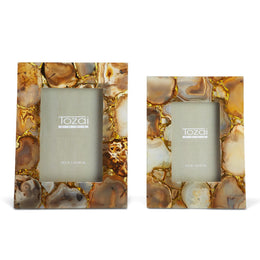 Two's Company HCM011-S2 Amber Agate Set of 2 Photo Frame