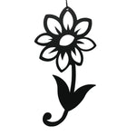 Shasta Daisy Decorative Hanging Silhouette 18.625"H Black Wrought Iron Wall Ornament Indoor Outdoor By Village Wrought Iron Inc.
