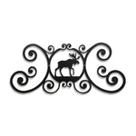 Wrought Iron Wall Plaque – Moose Theme 24" W Over Door Cabin Decor by Village Wrought Iron Inc.