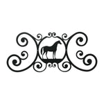 Wrought Iron Horse Over Door Plaque 24" W Rustic Wall Decor for Entryway – by Village Wrought Iron Inc.