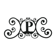 Rustic Letter P Wrought Iron House Wall Plaque