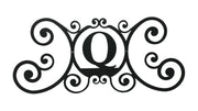 Black Iron Monogram Q Decorative House Sign
