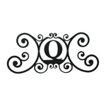 House Plaque Letter Q – 11" H Black Wrought Iron Monogram Wall Plaque, Rustic Decorative House Letter Sign by Village Wrought Iron Inc.