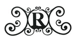 Black Iron Monogram R Decorative House Sign