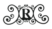 Black Iron Monogram R Decorative House Sign