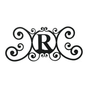 Rustic Letter R Wrought Iron House Wall Plaque