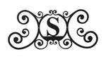 Black Iron Monogram S Decorative House Sign
