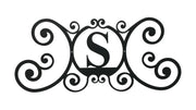 Black Iron Monogram S Decorative House Sign