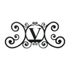 Rustic Letter V Wrought Iron House Wall Plaque
