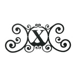 House Plaque Letter X – 11" H Black Wrought Iron Monogram Wall Plaque, Rustic Decorative House Letter Sign by Village Wrought Iron Inc.