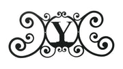Black Iron Monogram Letter Y House Sign
