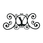 House Plaque Letter Y – 11" H Black Wrought Iron Monogram Wall Plaque, Rustic Decorative House Letter Sign by Village Wrought Iron Inc.