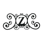 House Plaque Letter Z – 11" H Black Wrought Iron Monogram Wall Plaque, Rustic Decorative House Letter Sign by Village Wrought Iron Inc.