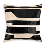 Hudson Black Hide Pillow – Black & Ivory Striped Accent Cushion for Sofa, Bed & Lounge Seating By Cloud9