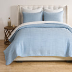 Sky Blue Quilt for Twin/XL Beds – Lightweight Cotton Set