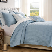 Greenland Home Twin/XL Quilt Set – Sky Blue 2-Piece Cotton Coverlet