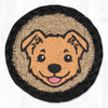 Earth Rugs Rustic Puppy Face Jute Coaster – 5"x5" Round Hand-Braided Table Protector for Dog Lovers