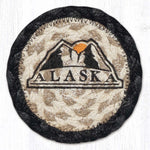 Earth Rugs Rustic Alaska Design Jute Coaster 5"x5" Handmade Lodge Drink Mat