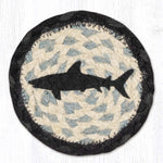 Earth Rugs Rustic Shark Design Jute Coaster 5"x5" Handmade Ocean Drink Mat