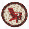 Rustic Adirondack Chair Coaster – Earth Rugs Cabin-Style Braided Jute, 5"x5"