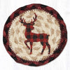 Red plaid deer printed coaster rustic farmhouse style