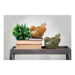 Decorative Caramel Ceramic Birds for Shelves – Set of 2 6.89" by Manual Woodworkers