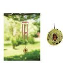Manual Woodworkers and Weavers Bee Metal Spinner Windchime with Garden-Inspired Design and Gentle Melodic Sound