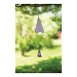 Manual Woodworkers and Weavers Triangle Wind Bell with Dragonfly Accent and Rustic Metal Design for Nature-Inspired Outdoor Decor