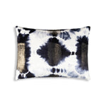 Indigo Navy Foil Velvet Pillow – Blue & Gold Accent Cushion for Sofa, Bed & Lounge Seating By Cloud9