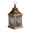 Winter Birch Santa Fiber Optic Lantern 15.5 Inch