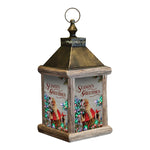Christmas Santa Lighted Lantern 15.5" by Manual Woodworkers