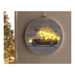 LED Seasonal Truck Wall Art – 12" Canvas Display by Manual Woodworkers