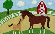 Jellybean Mare and Foal on the Farm Doormat – Charming Country-Inspired Welcome Mat for Farmhouses, Porches, and Entryways, 20