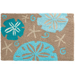 Jellybean Aqua Sand Dollars on Gray Doormat – Coastal Indoor/Outdoor Mat for Porch, Patio, or Entryway, 20"X30"
