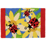 Jellybean Ladybugs and Yellow Sunflowers Doormat – Bright, Cheerful, Washable Mat for Indoor & Outdoor Entryways, 20"X30"