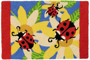 Jellybean Ladybugs and Yellow Sunflowers Doormat – Bright, Cheerful, Washable Mat for Indoor & Outdoor Entryways, 20