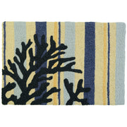 Jellybean Blue Coral on Weathered Boards Doormat – Coastal Charm, Durable, Washable Rug for Indoor & Outdoor Entryways, 20
