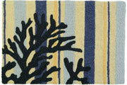 Jellybean Blue Coral on Weathered Boards Doormat – Coastal Charm, Durable, Washable Rug for Indoor & Outdoor Entryways, 20
