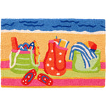 Jellybean Beach Gear Doormat – Vibrant Summer Welcome Mat with Towels, Flip-Flops & Beach Essentials for Indoor/Outdoor Use, 20"X30"